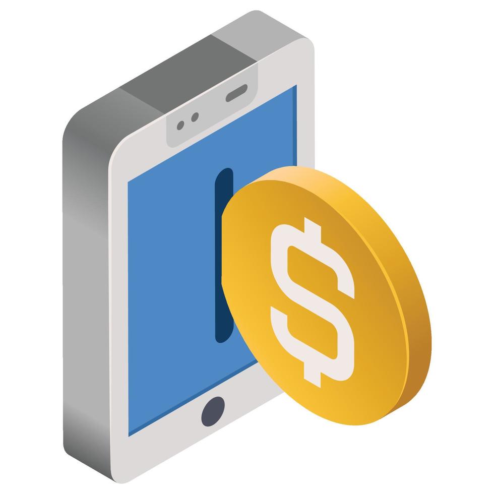 Online banking - Isometric 3d illustration. vector