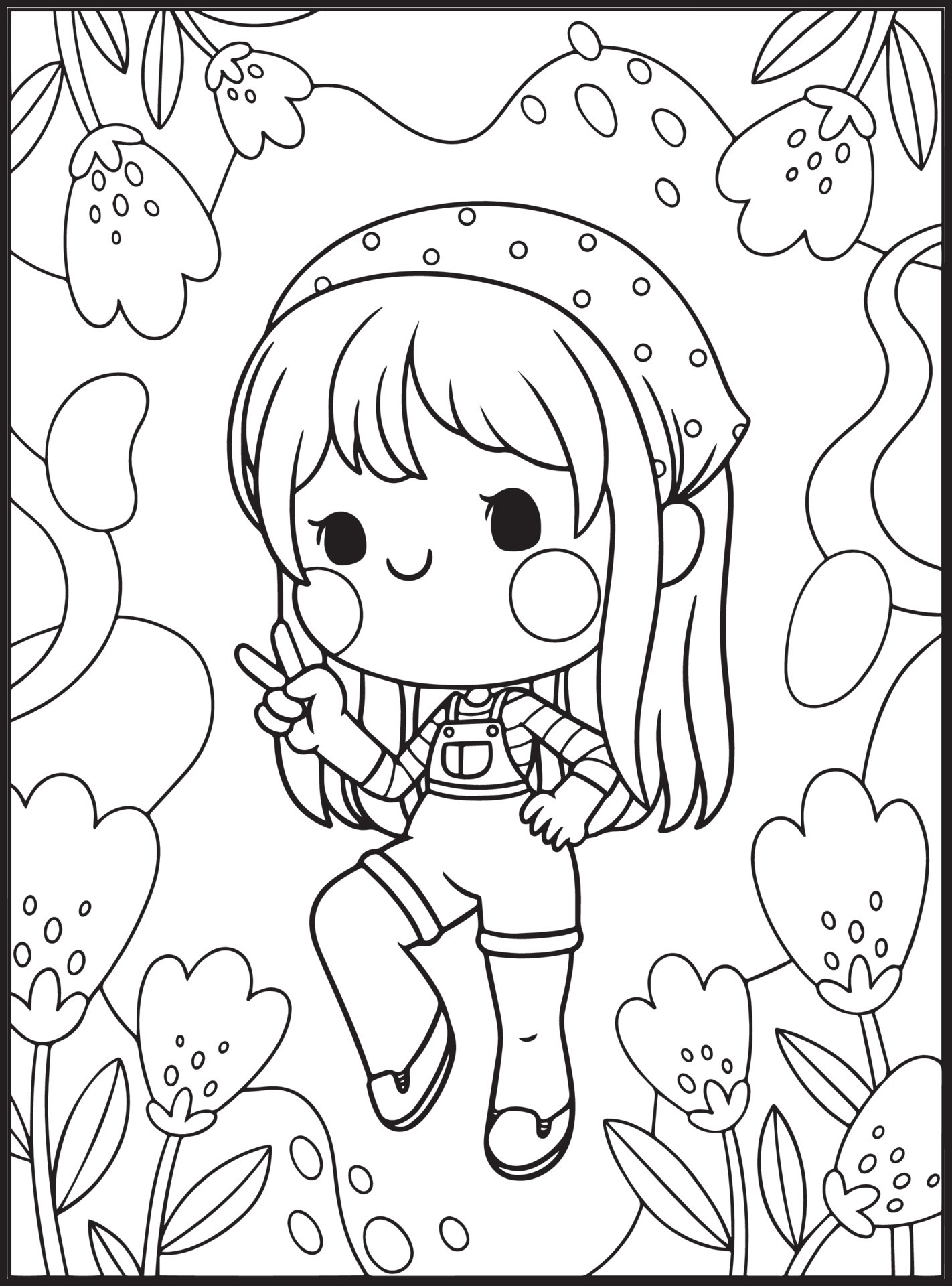 Cute Girls Coloring Pages for kids 17043489 Vector Art at Vecteezy