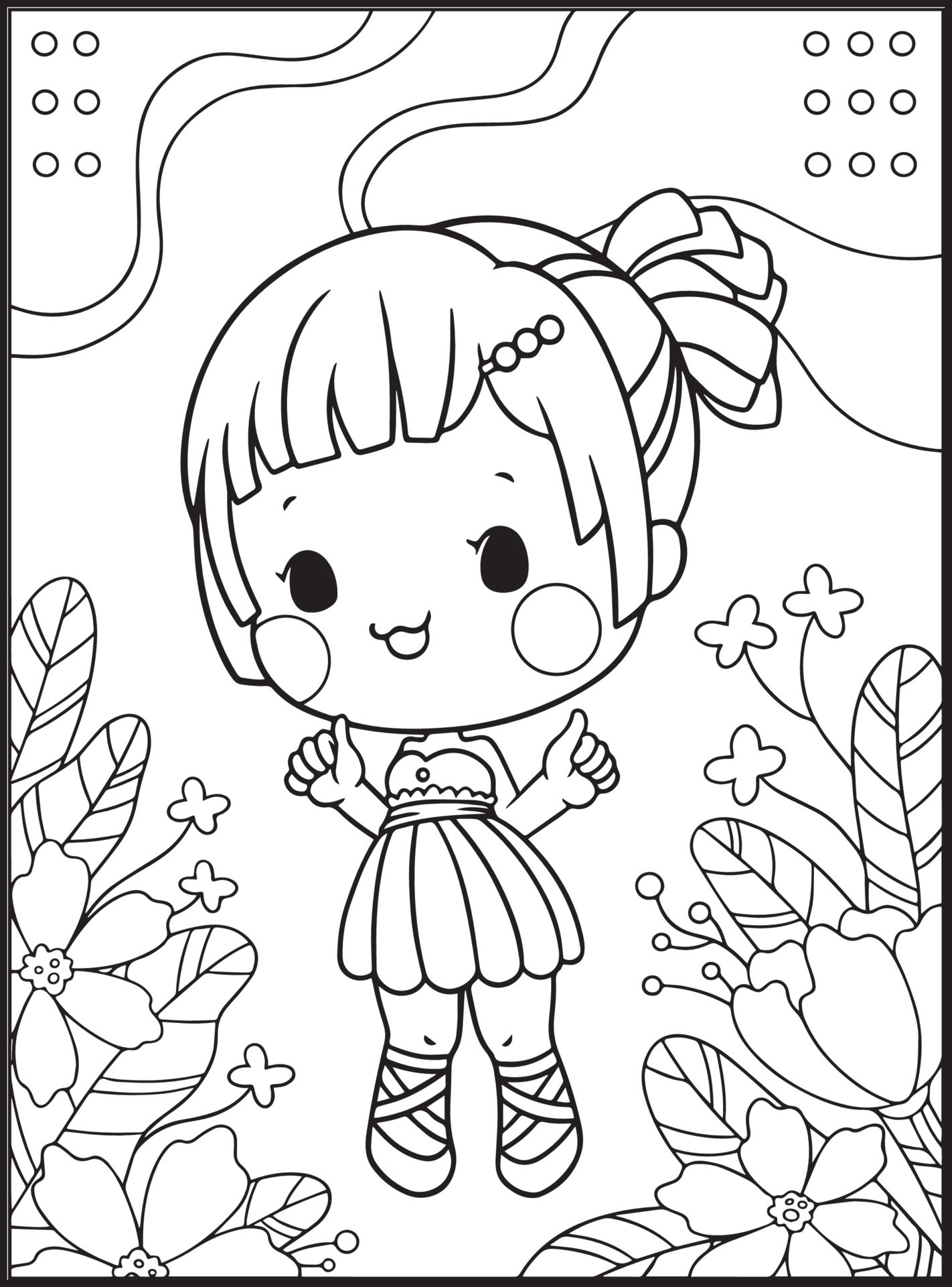 Cute Girls Coloring Pages for kids 17043489 Vector Art at Vecteezy