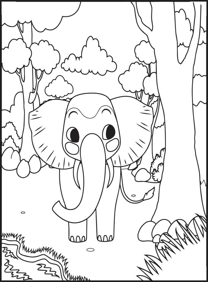 dibujos de animales salvajes para colorear para niños vector