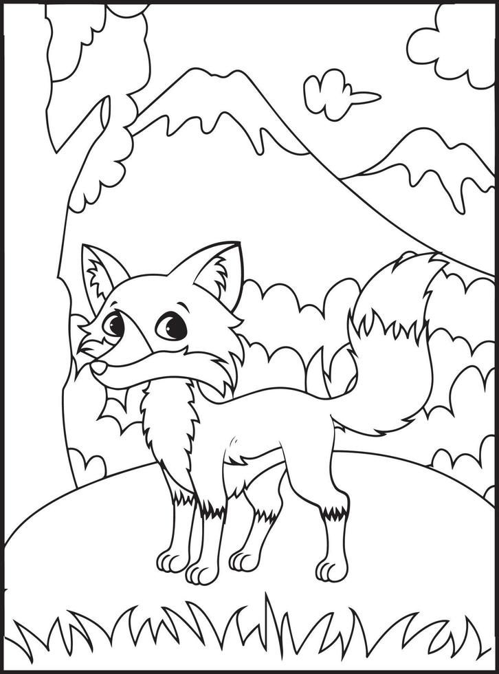 Wild Animal Coloring Pages for Kids vector