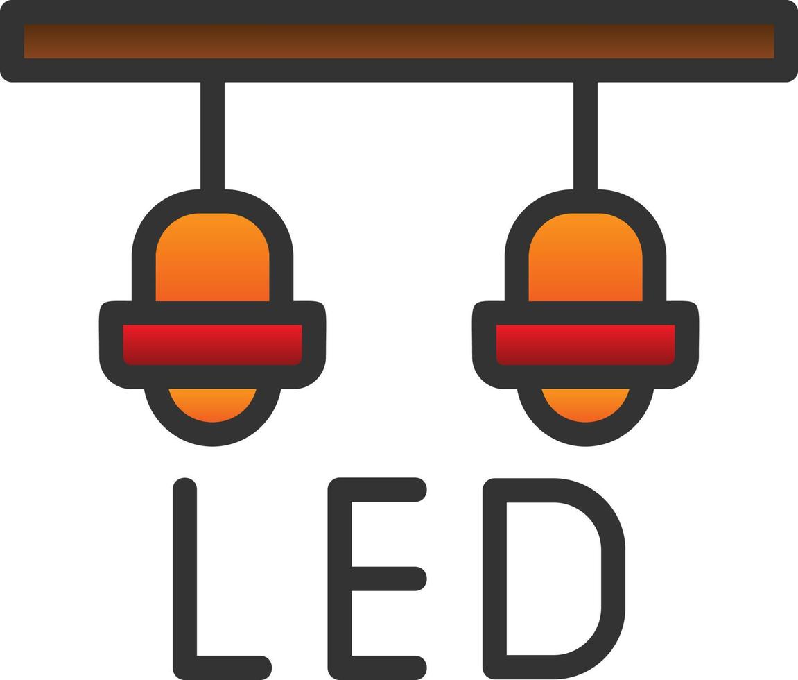 Led Lamp Vector Icon Design