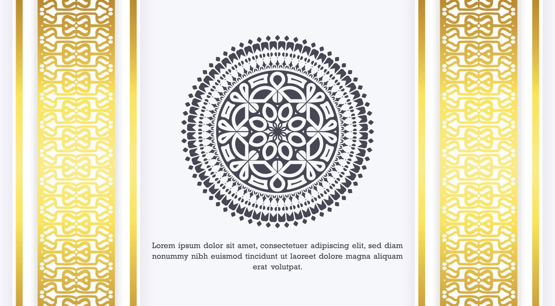 elegant background greeting card template design with decorative golden ornament border frame vector