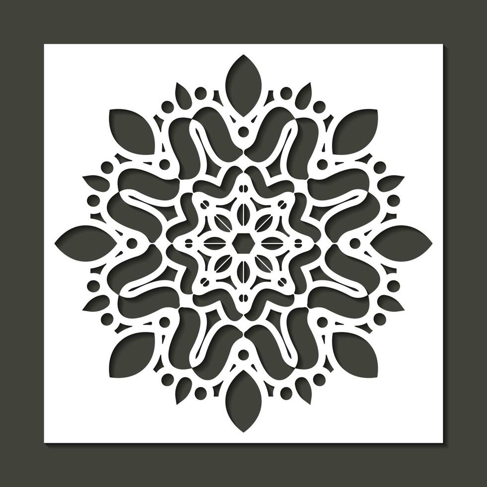Circle border decorative paper cut line vector