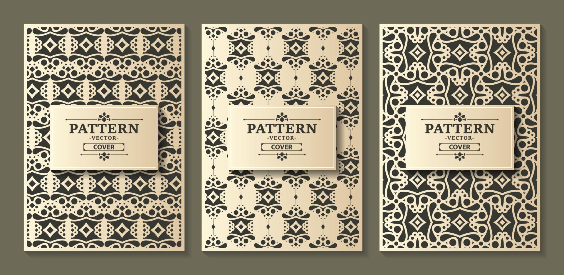 vintage abstract geometric pattern cover template vector