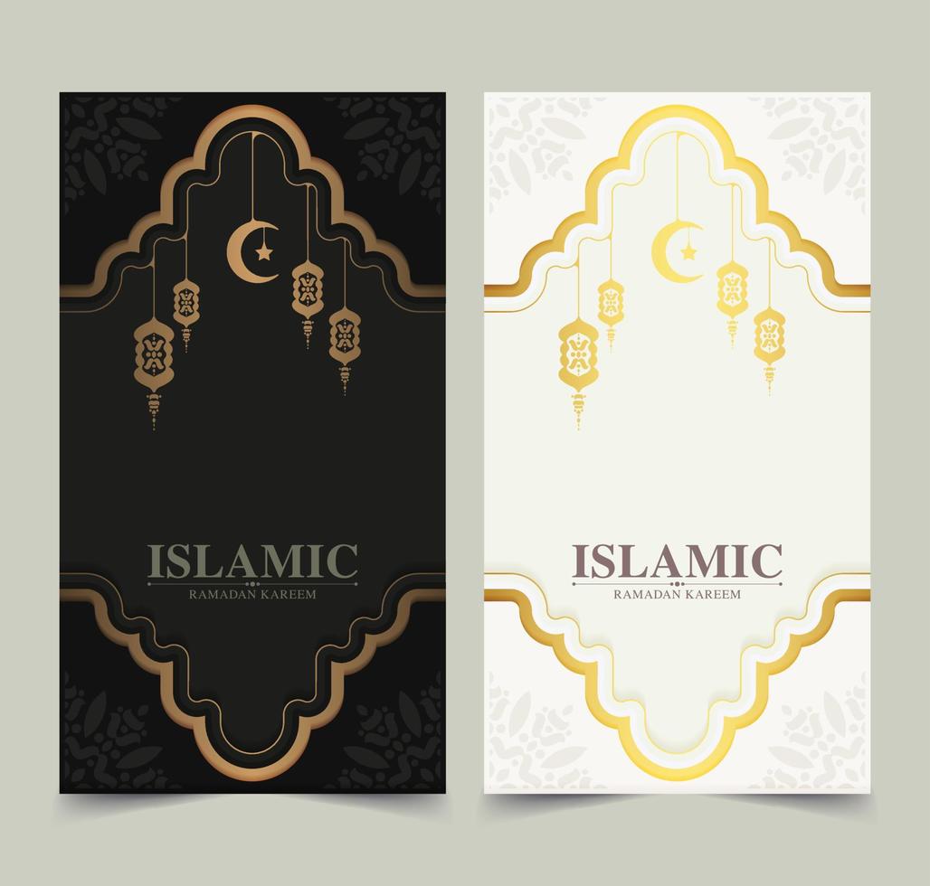 luxury islamic ramadan kareem greeting card vector