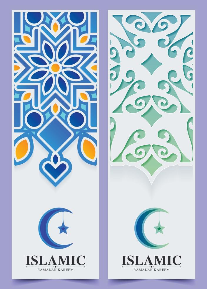 ramadan kareem islamic greeting card design vector