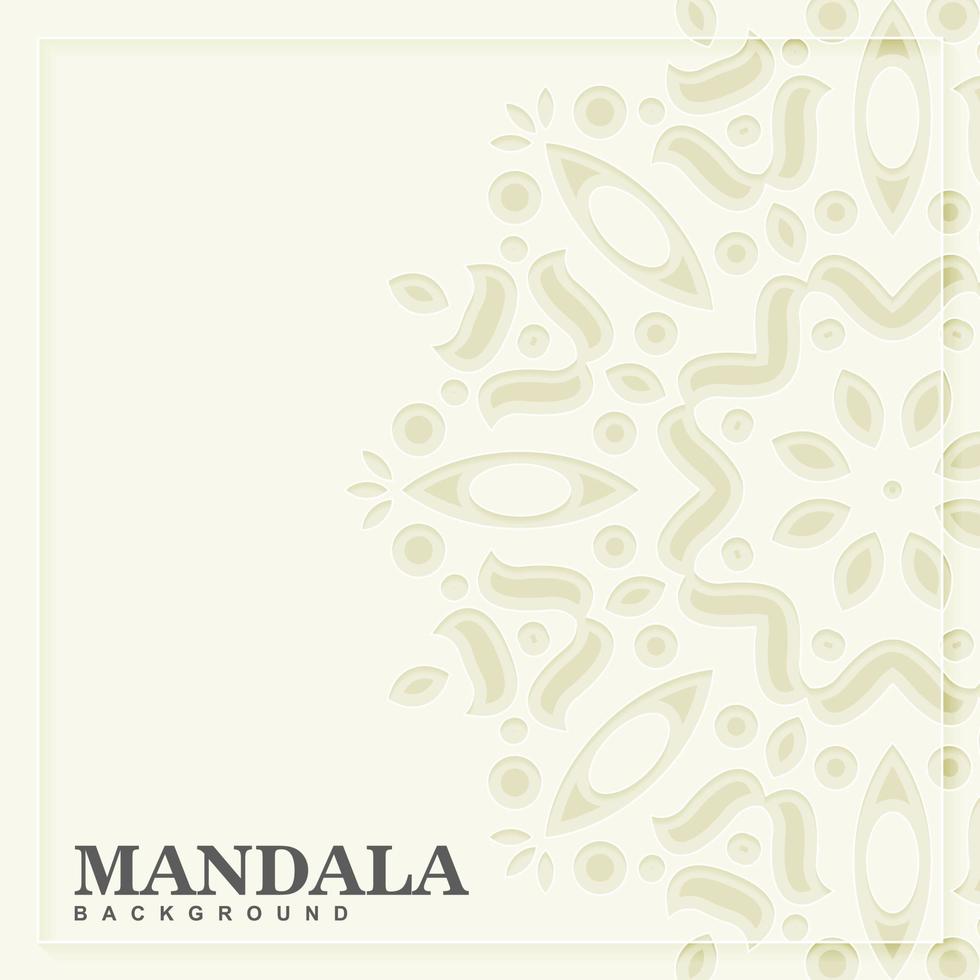 Elegant white mandala background concept vector