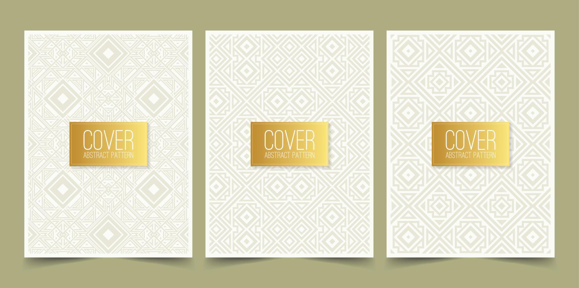 elegant white abstract line pattern cover vector