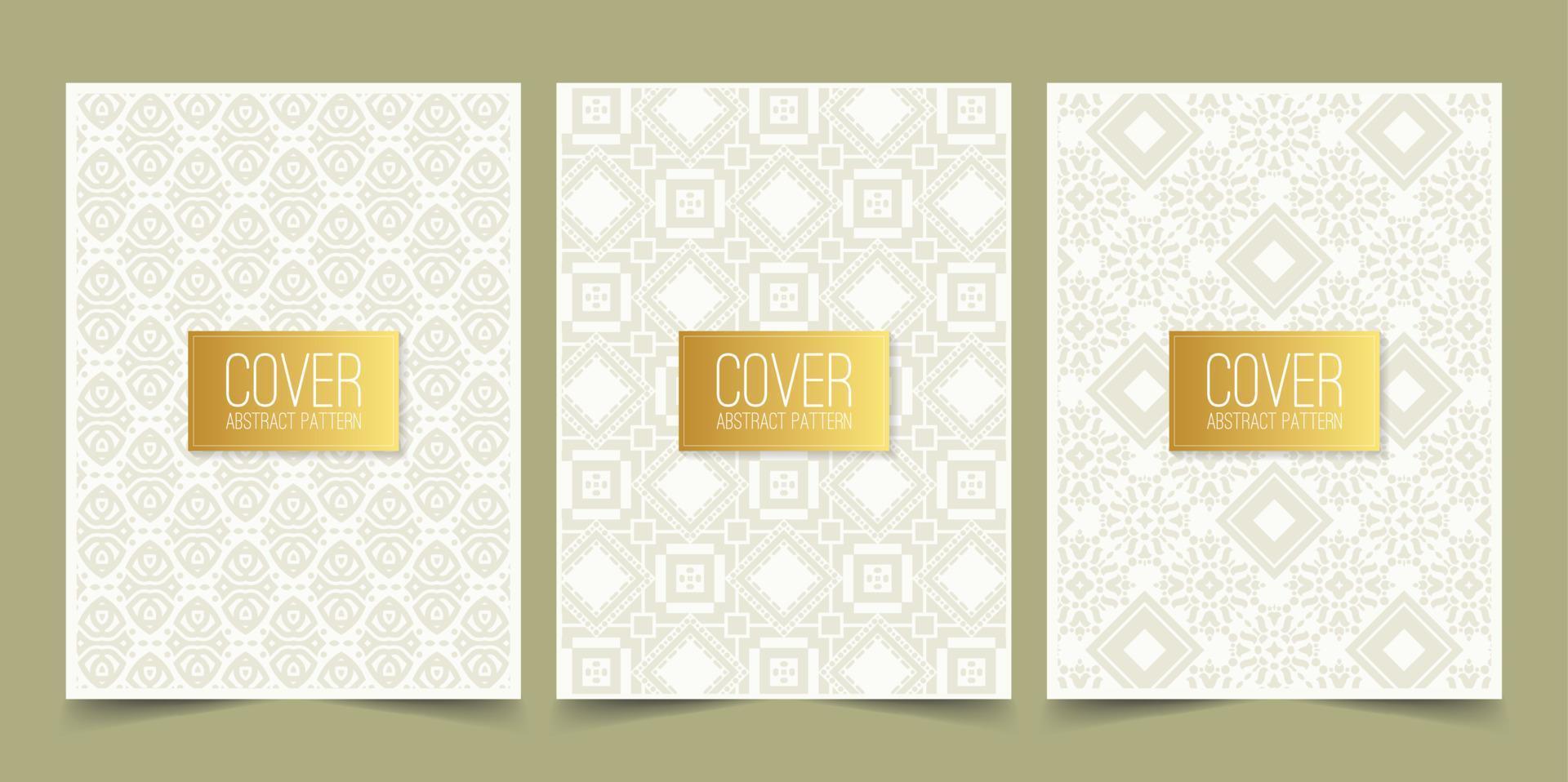 elegant white abstract line pattern cover vector