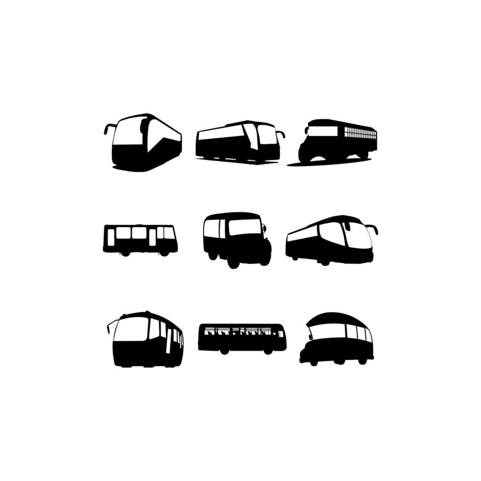 bus school transportation set collection design vector