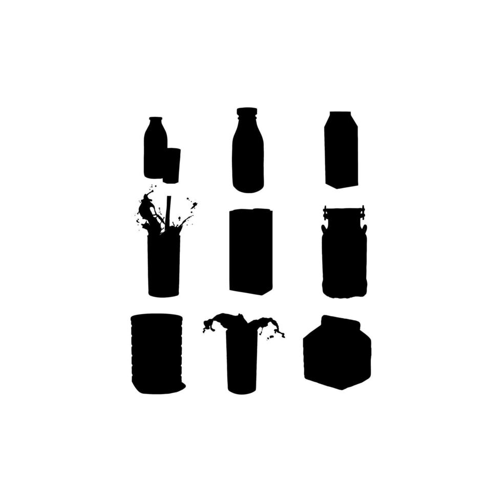 bottle milk illustration set icon creative design vector