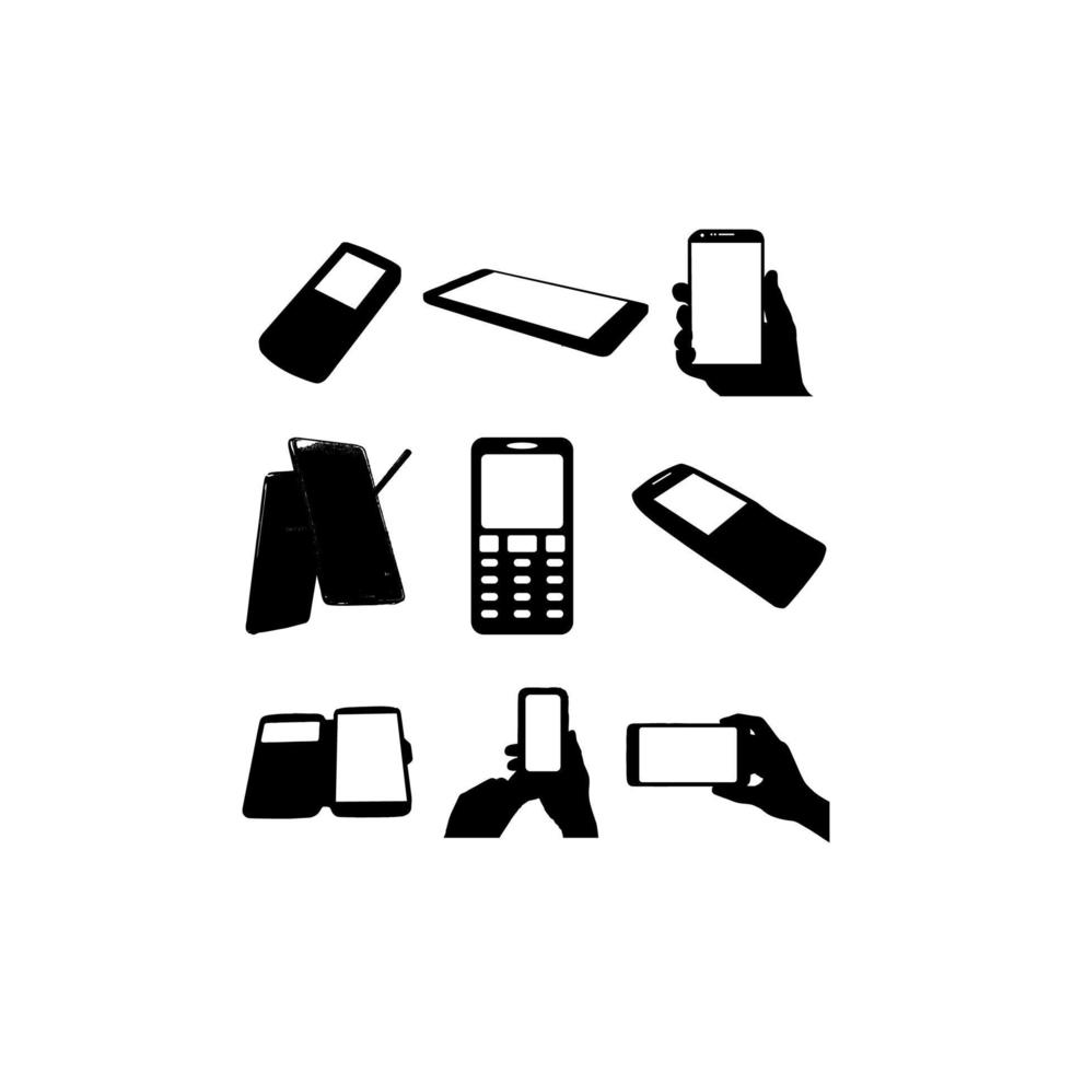 handphone celuller illustration set design vector