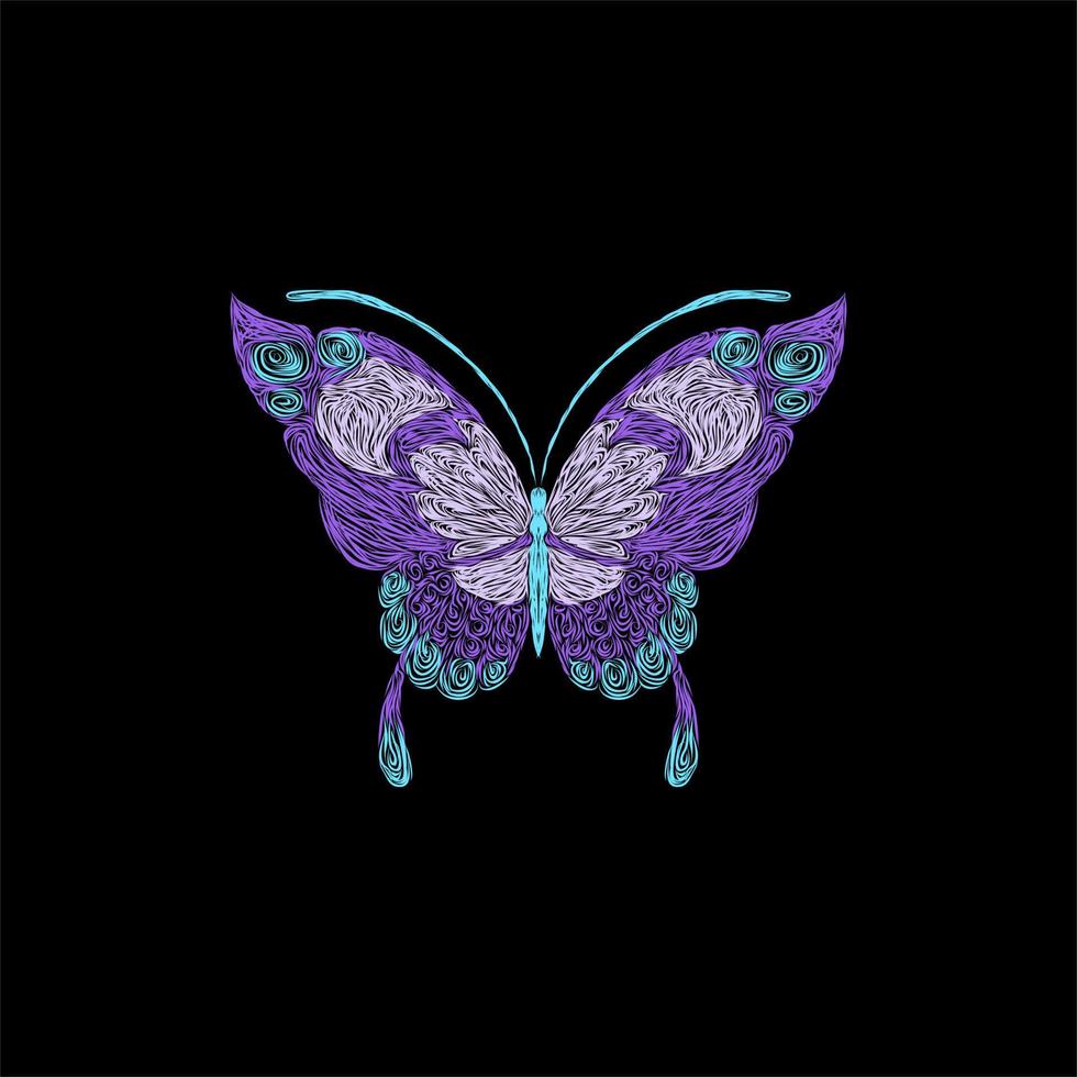 flying butterfly artwork style illustration design vector