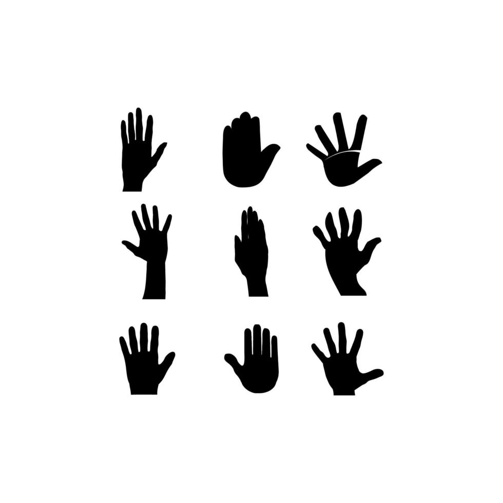 human five finger hand illustration design vector