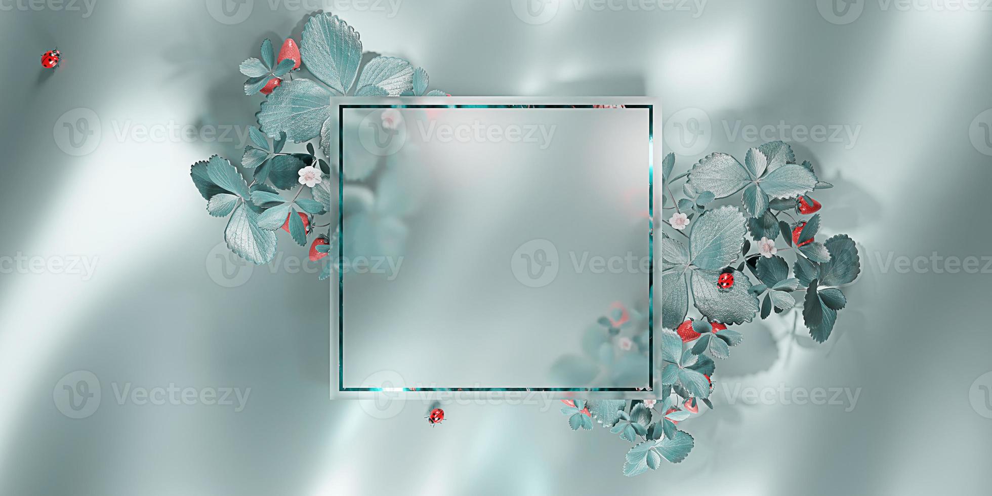transparent text frame Glass frame for text and products background 3D illustration photo