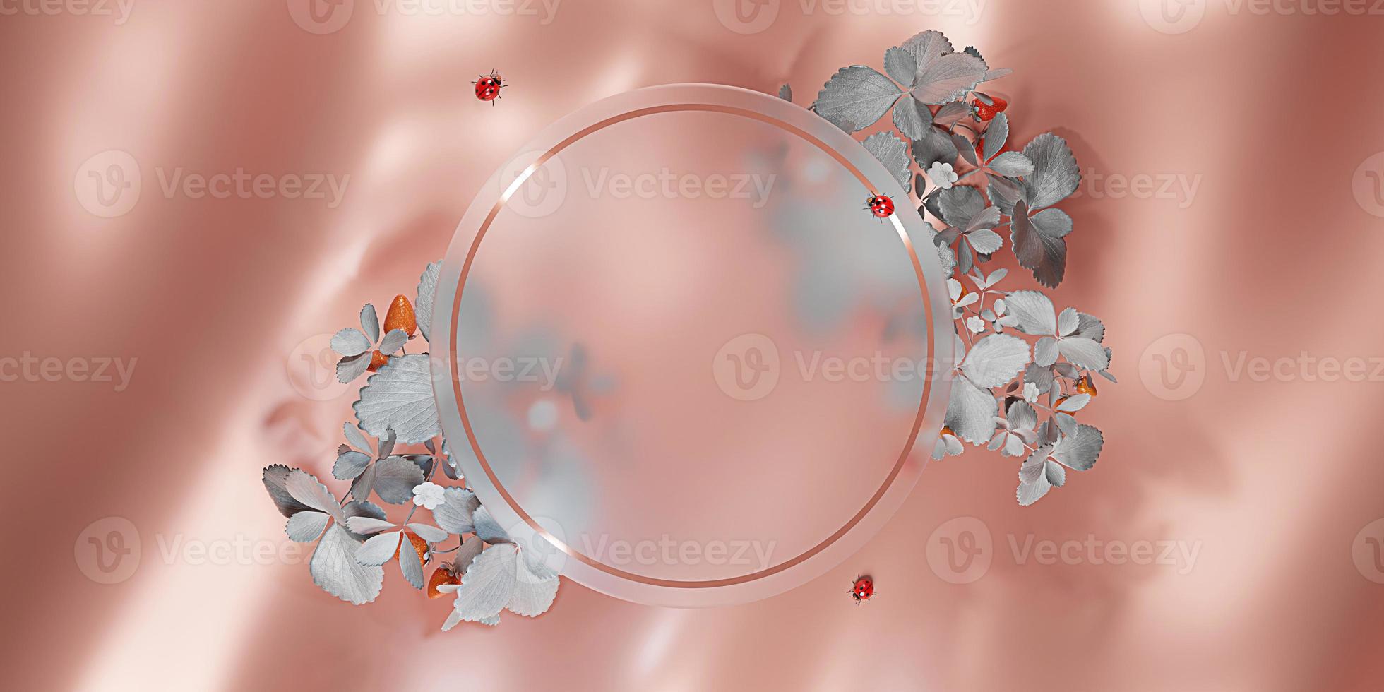 transparent text frame Glass frame for text and products background 3D illustration photo