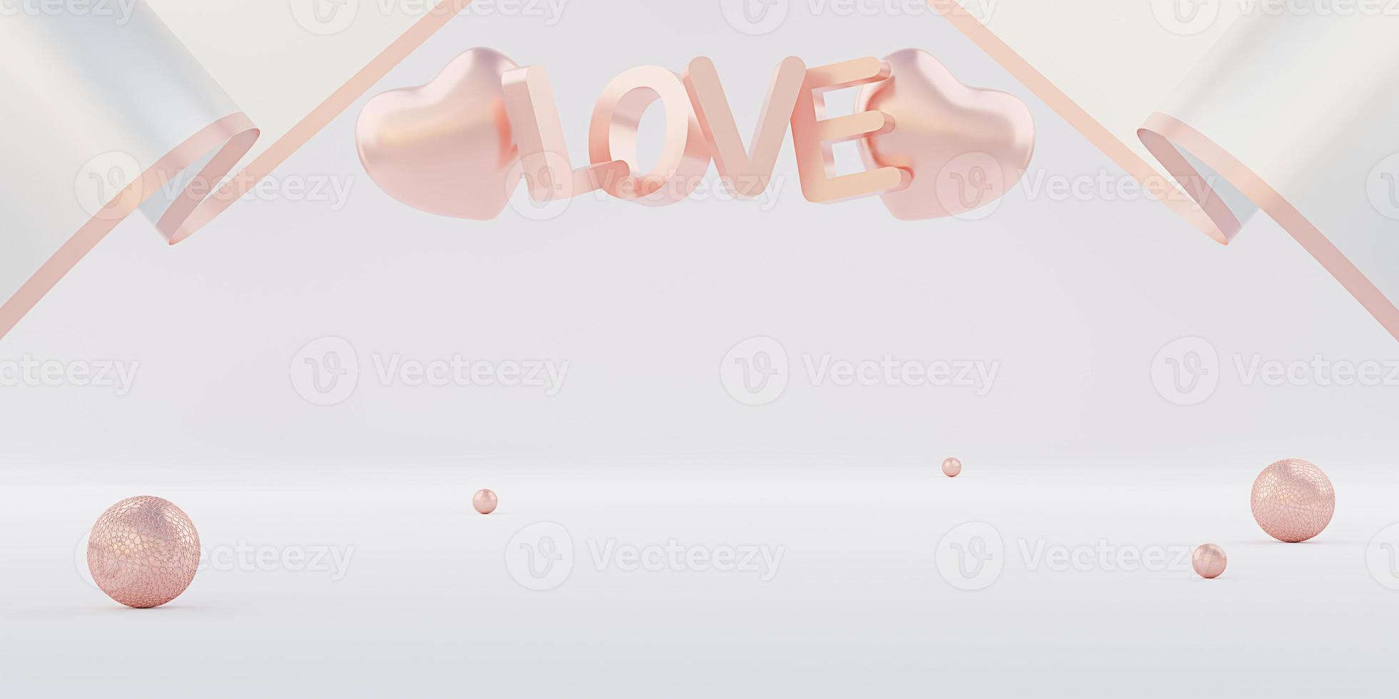valentines day background soft colors hearts and gifts sweet colors 3d illustration photo