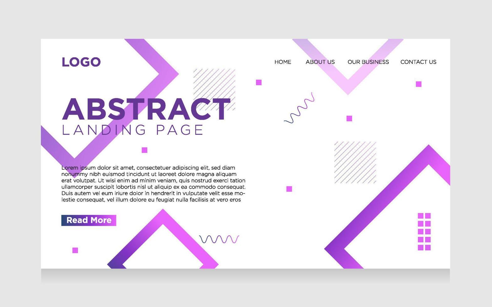 landing page abstract background with geometric vector