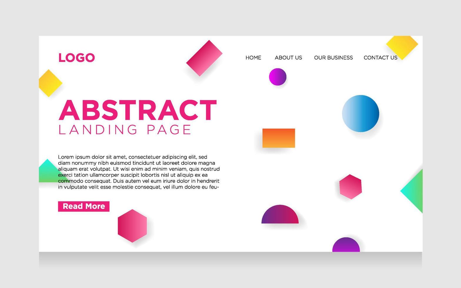 landing page abstract background with geometric vector