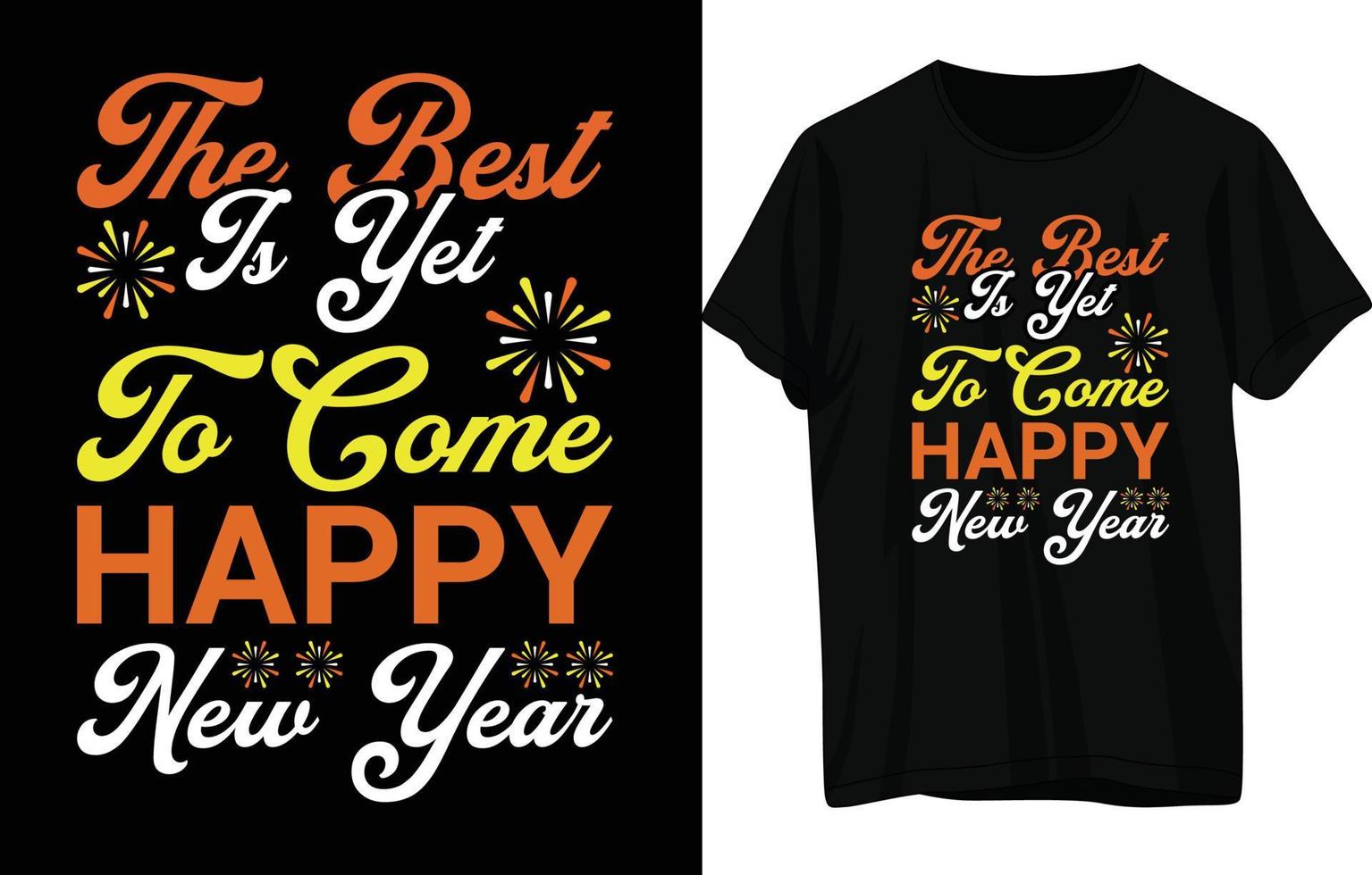diseño de camiseta feliz año nuevo vector