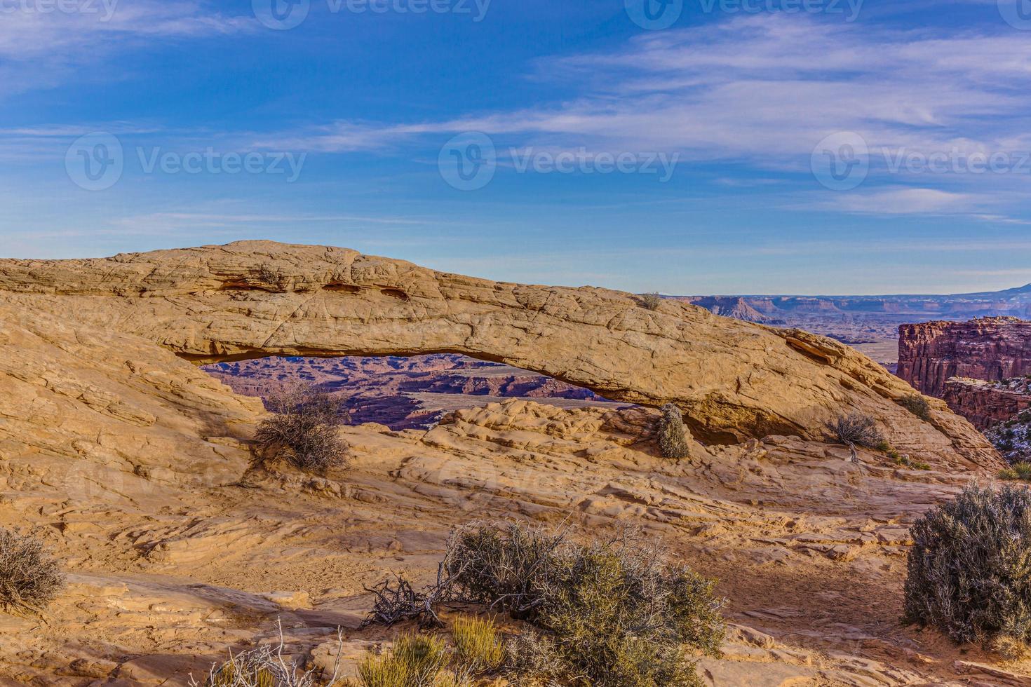 View on Mesa Arch in Canyonlands National Park in Utah in winter photo