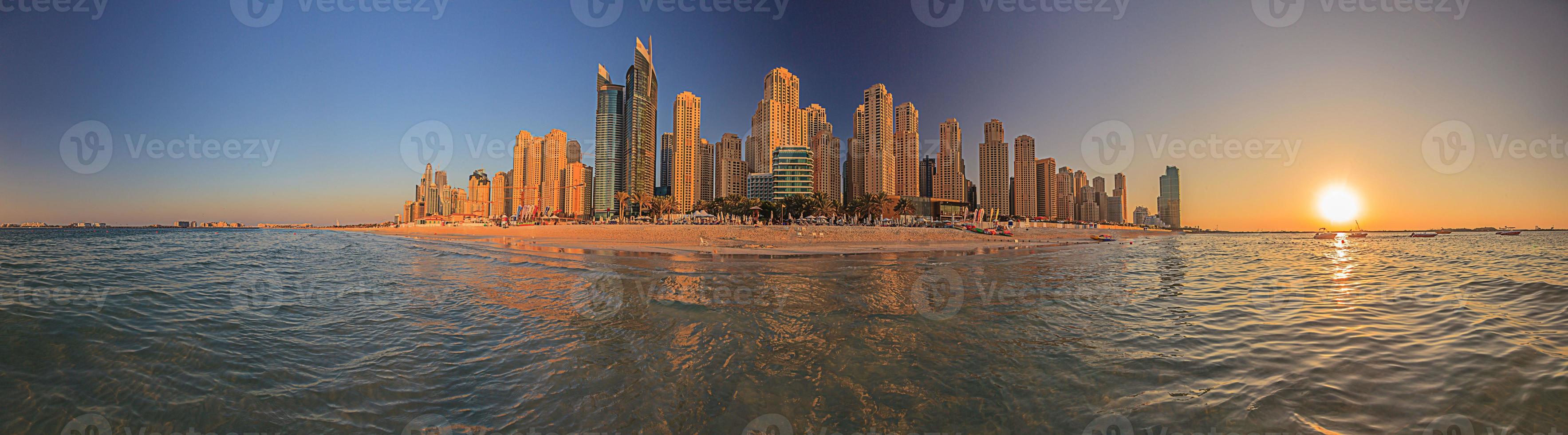 View on Dubais Marina district from open beach photo