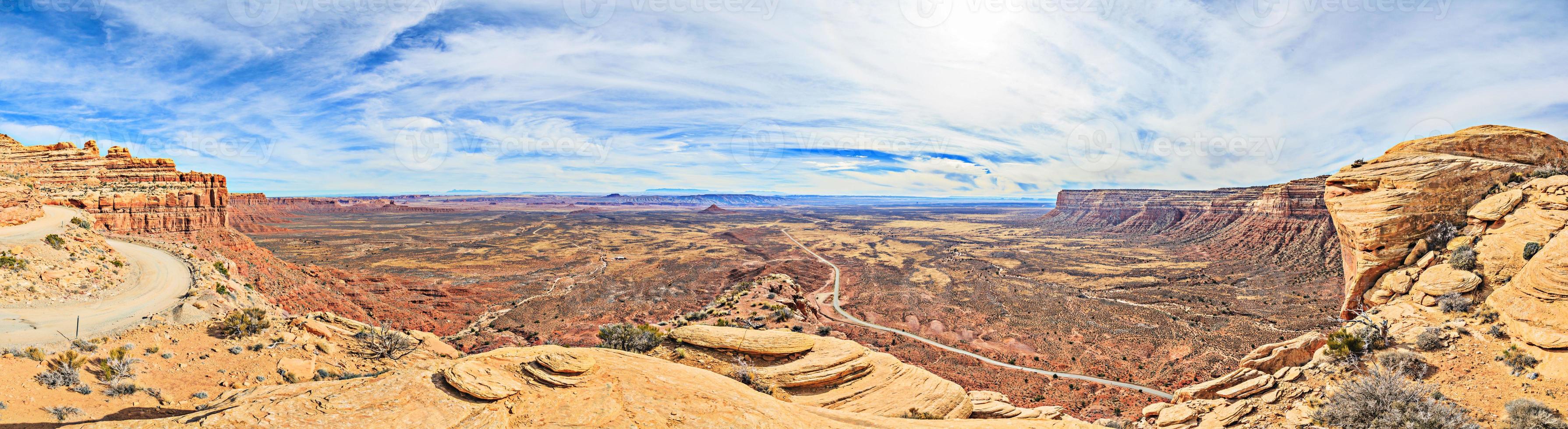 Panoramic view over the desert in Utah near Monument valley photo