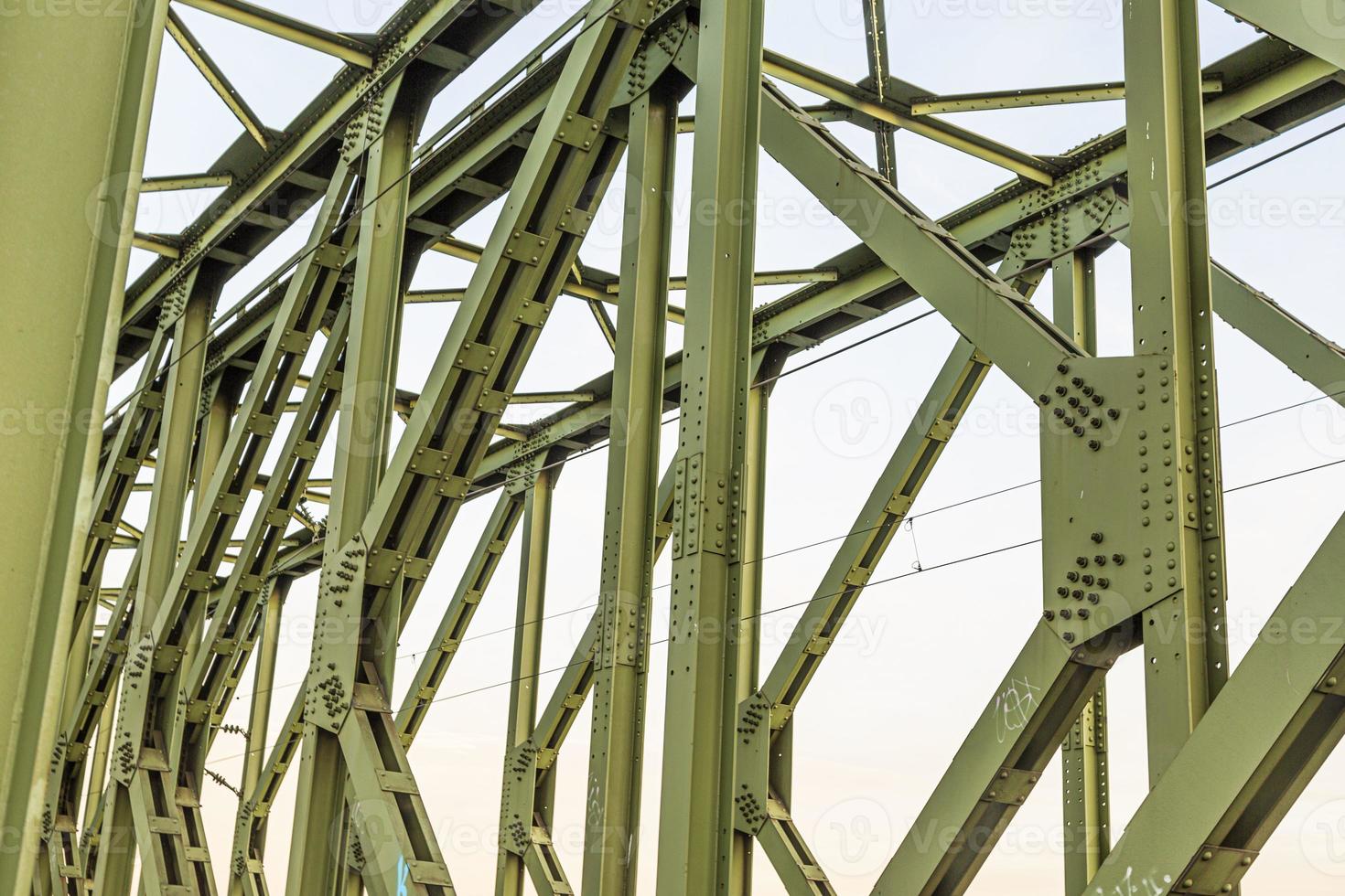 Close-up of the steel structure of the south bridge near the city of Mainz photo