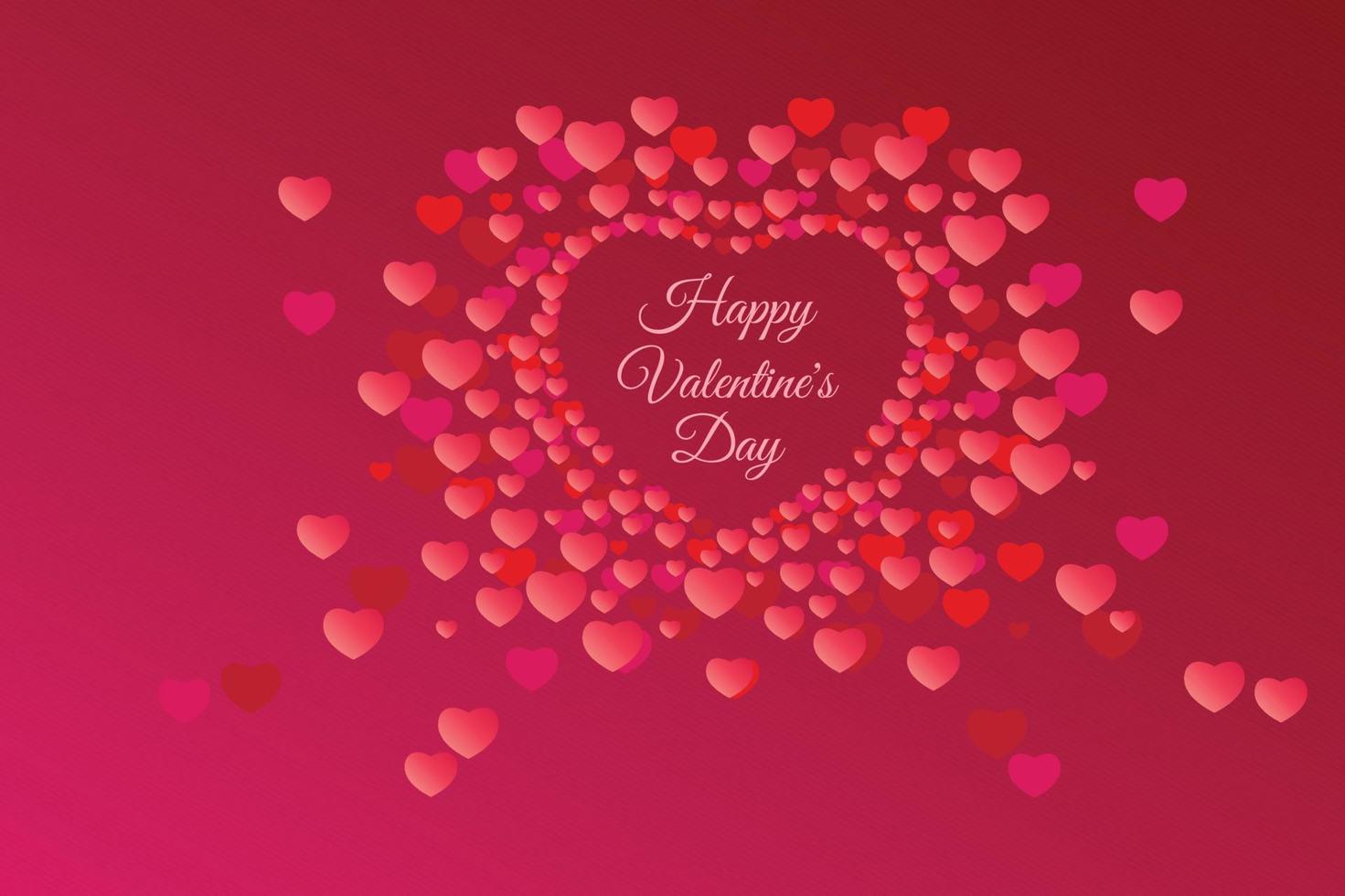 confeti en forma de corazón. feliz día de san valentín marco encantador, cumpleaños o tarjeta de felicitación de aniversario de boda con forma de papel de confeti encantador de fondo de ilustración de corazón. telón de fondo romántico creativo vector