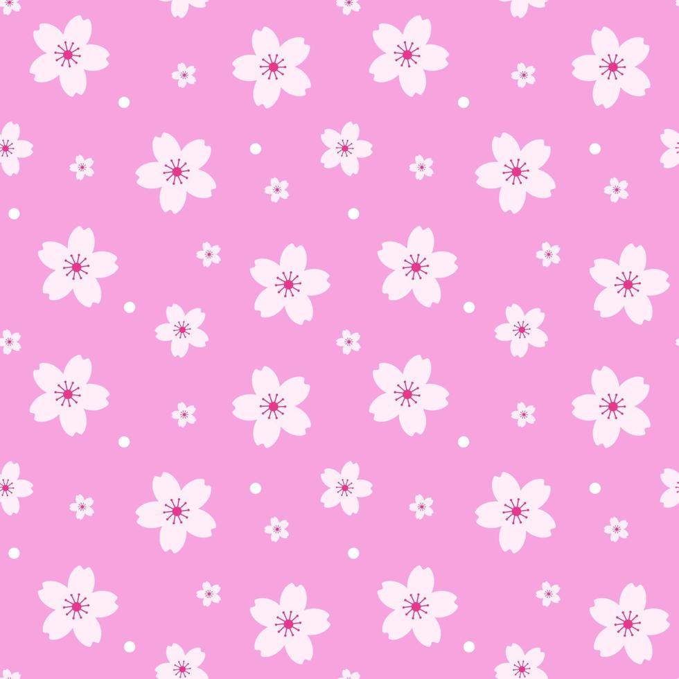 patrón sin costuras de flor de cerezo rosa abstracta. fondo de sakura de primavera dibujado a mano para tarjeta de diseño, invitación, papel tapiz, papel de regalo, tela vector