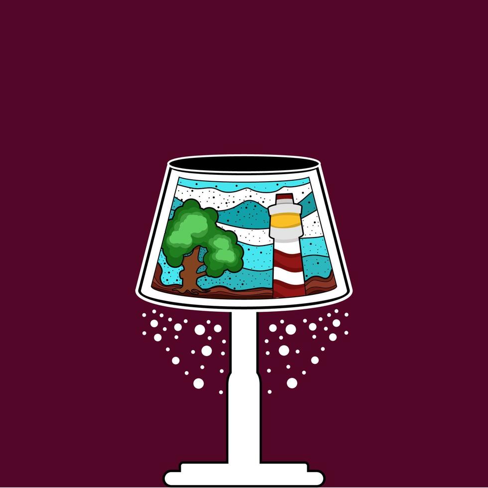 lighthouse in unique illustration in flat design vector