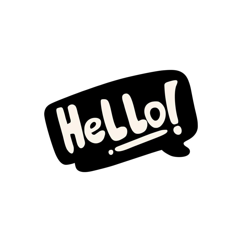 lettering hello in flat design vector