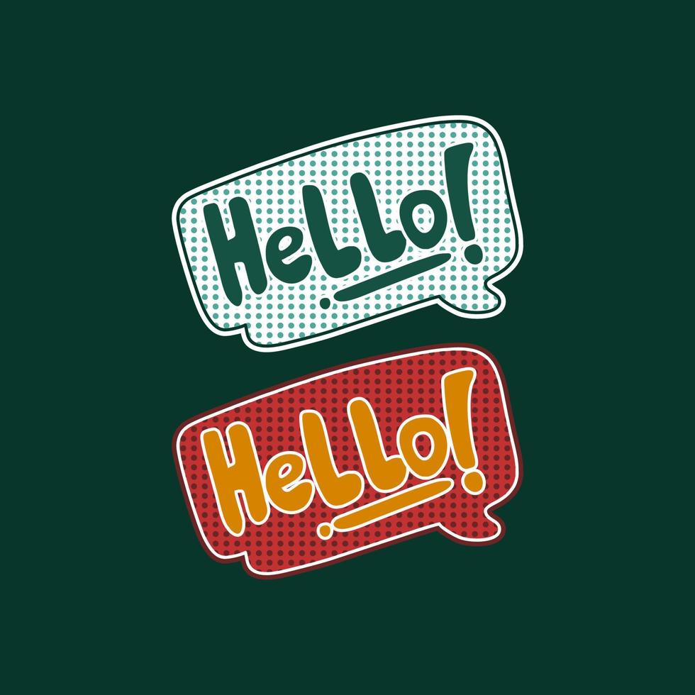 lettering hello in flat design vector