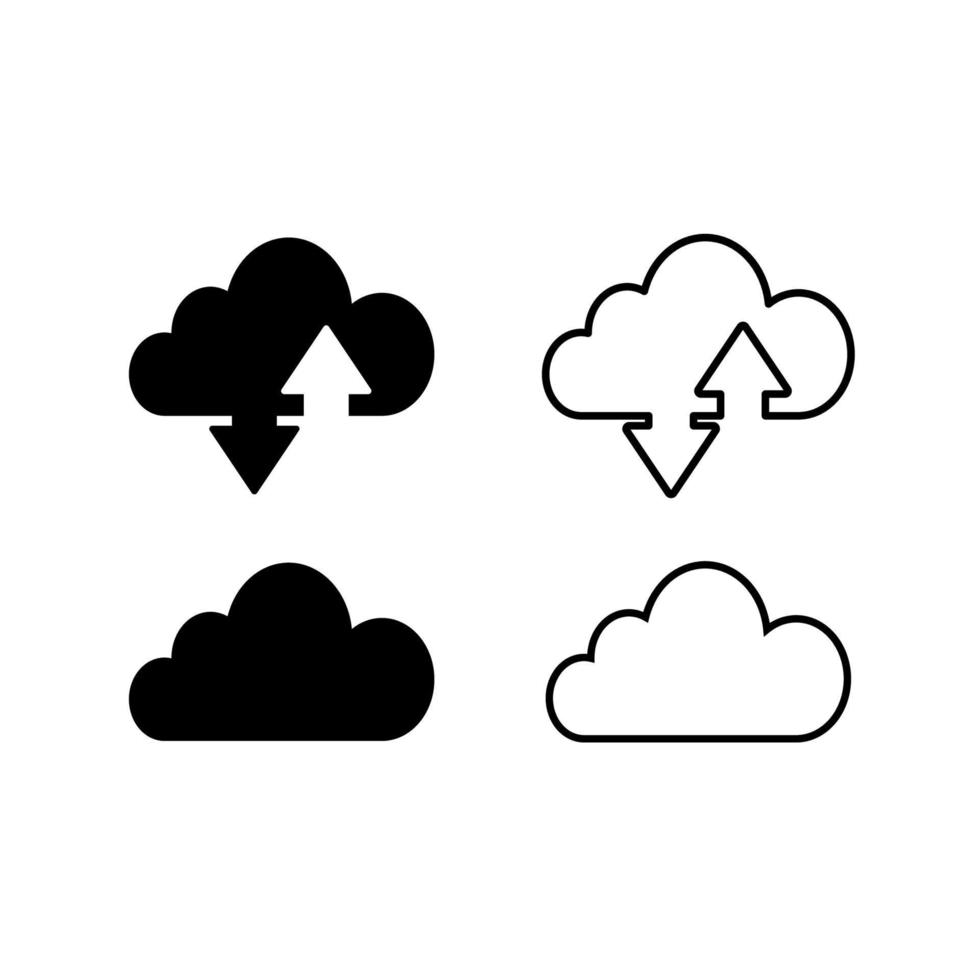 cloud uploud download for logo or symbol vector