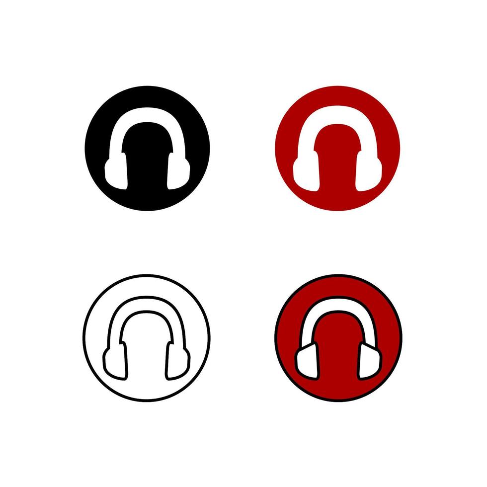 headset icon for logo or symbol vector