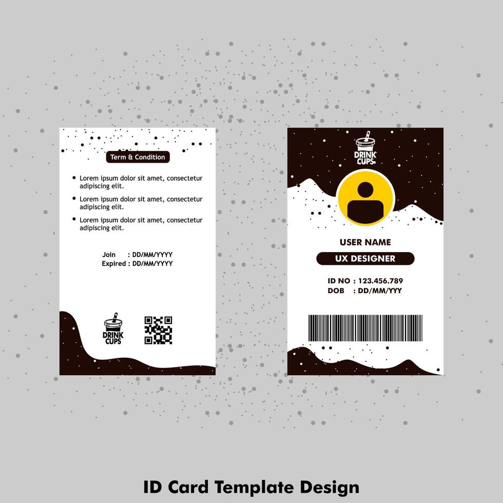 tarjeta de identificación en empresa en diseño plano vector