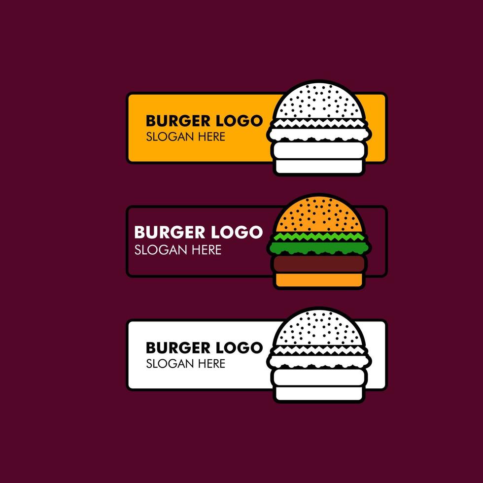 burger illustration logo in flat design vector