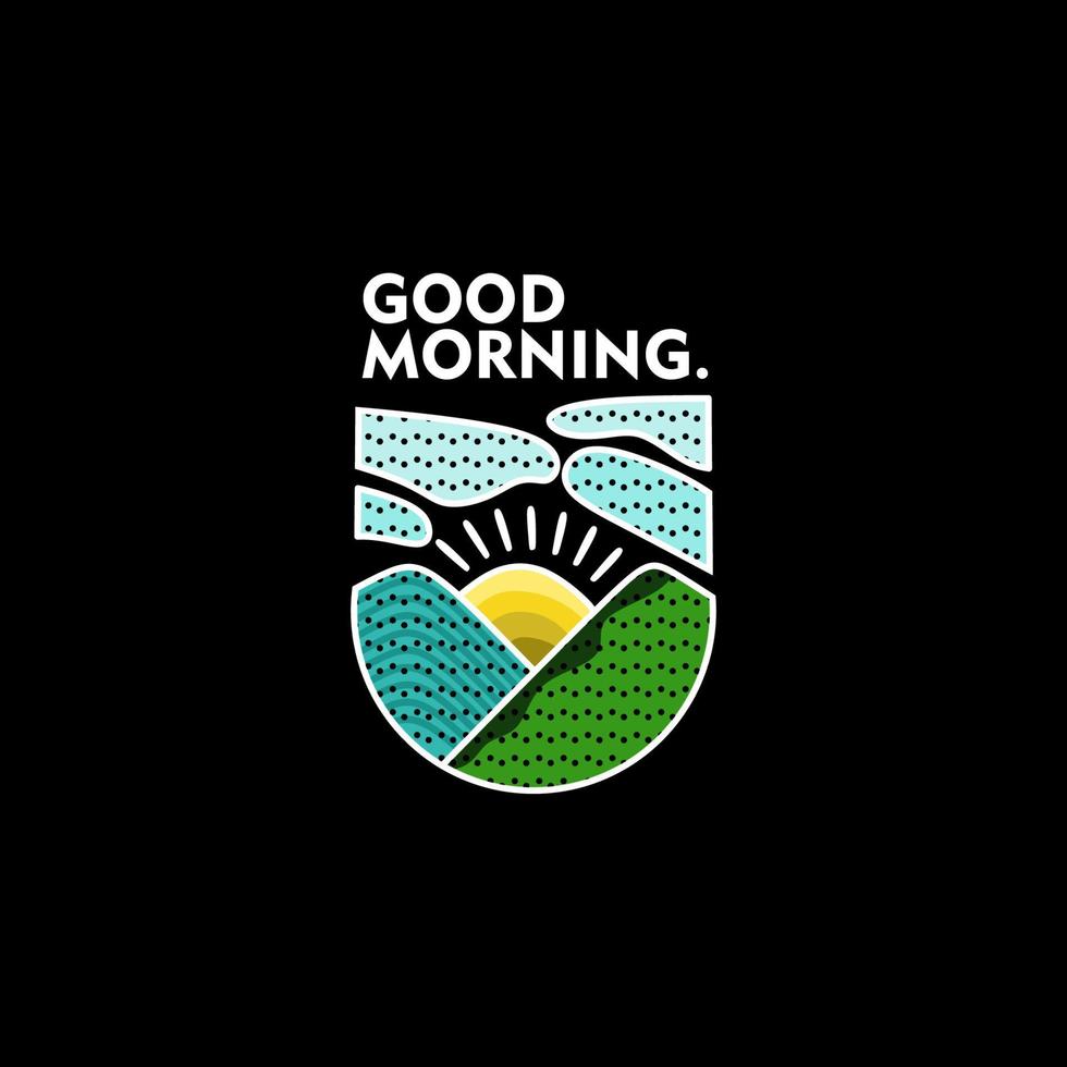 good morning logo illustration in flat design vector