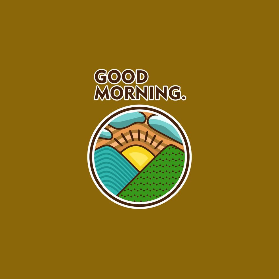 ilustración de logotipo de buenos días en diseño plano vector