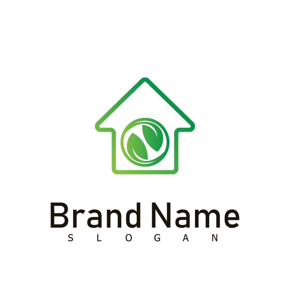 green house nature real estate logo design symbol vector