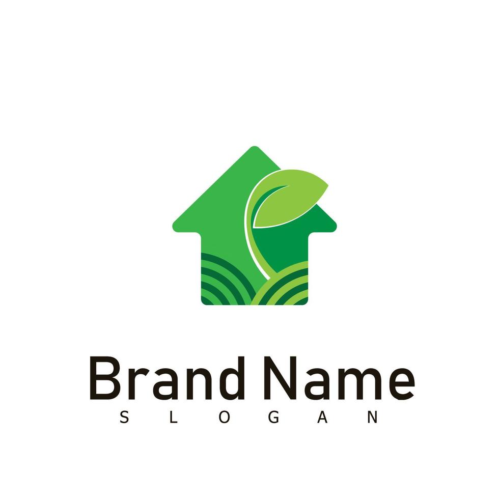 green house nature real estate logo design symbol vector