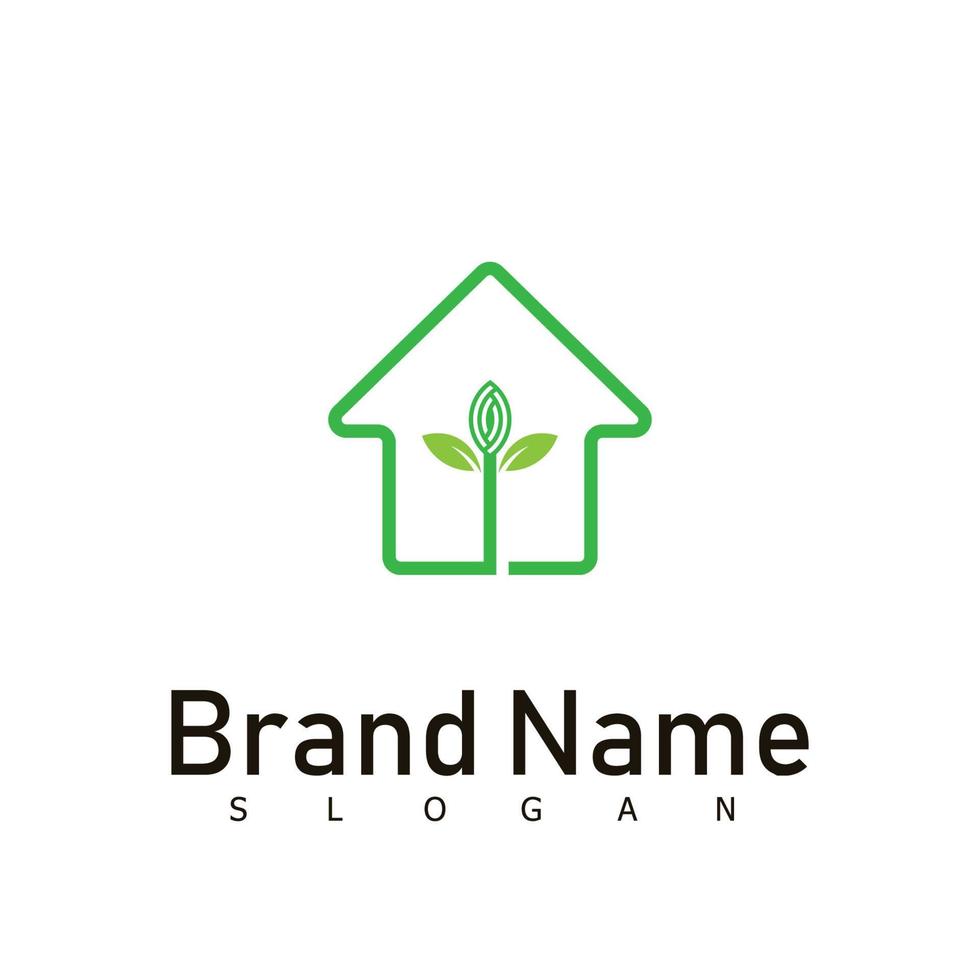 green house nature real estate logo design symbol vector