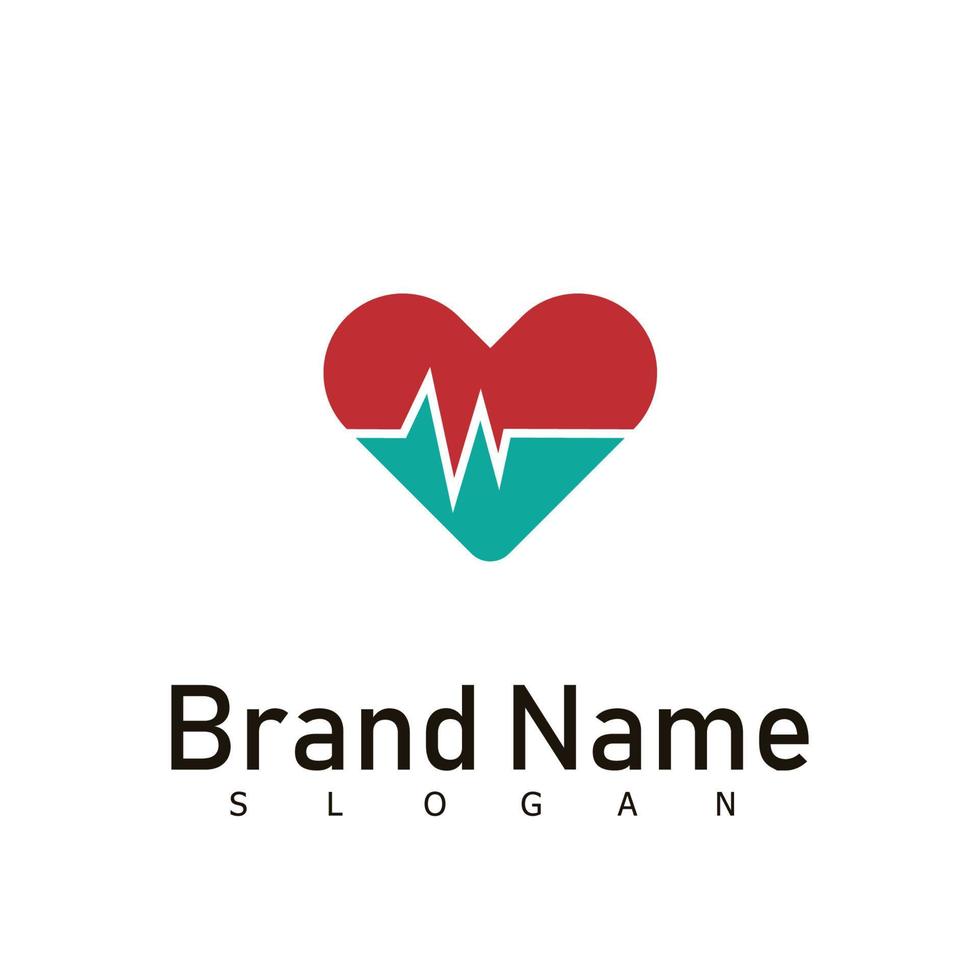 heart logo medical care template vector