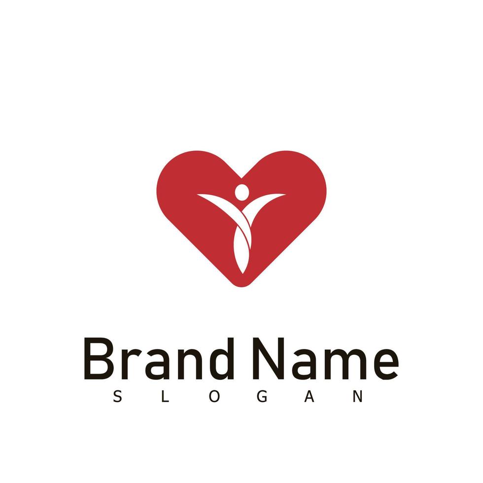 heart logo medical care template vector