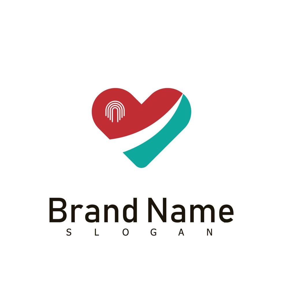 heart logo medical care template vector