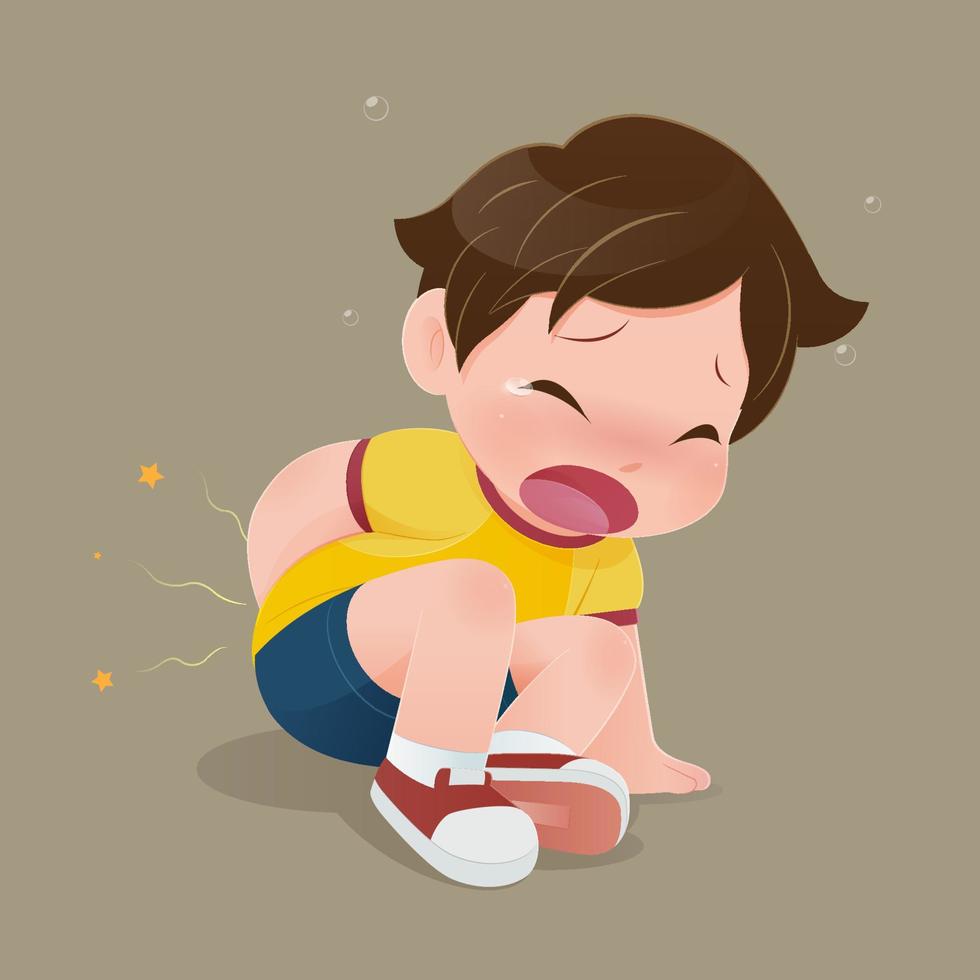 Injured boy cartoon vector