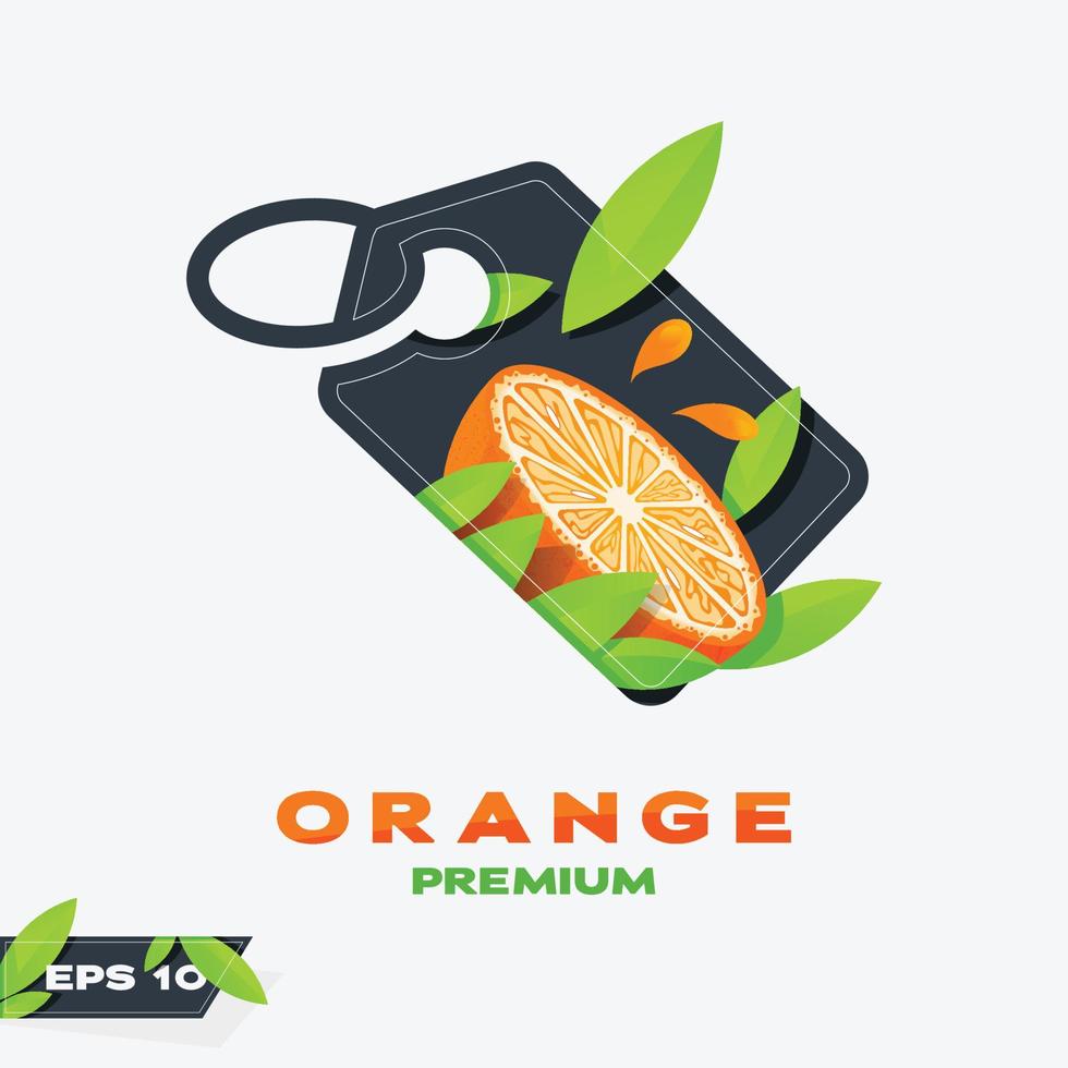 icono de descuento edición de fruta naranja vector