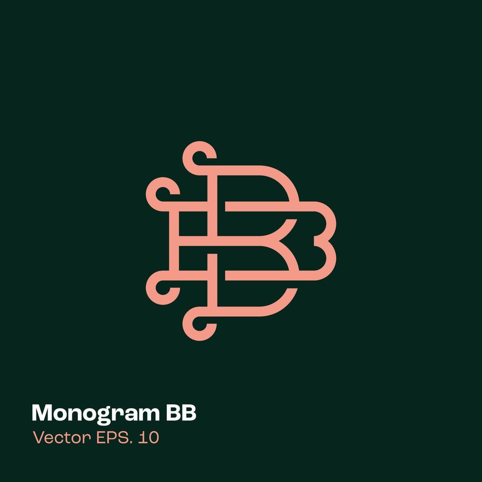 logotipo de monograma bb vector