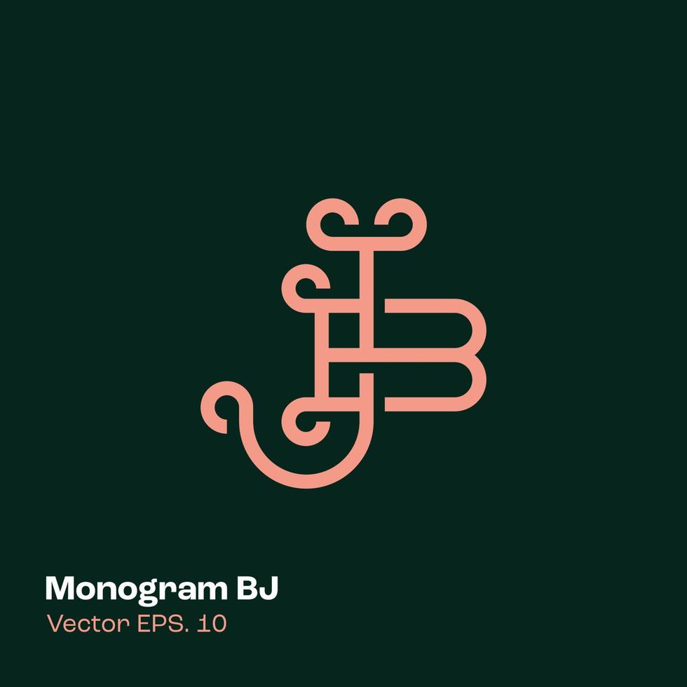 Monogram Logo BJ vector